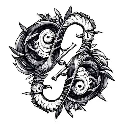 Virgo And Sagittarius Symbols Intertwined