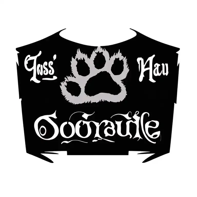 Masculine Paw Print With Dog Names