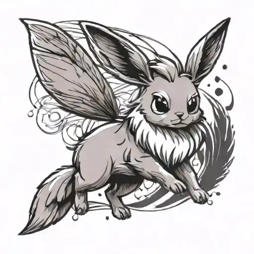 Eevee Playing Badminton