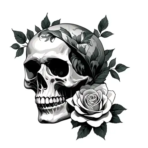 Skull And Roses Wrapped