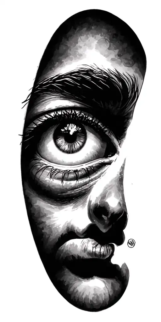 Clock Face In Eye Looking Forward With The Face