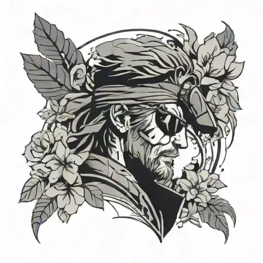 Metal Gear Solid Snake Video Game With Floral Background