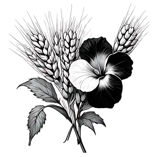 Carbonation And Morning Glory Side By Side With Wheat In Background