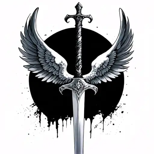 Sword With Wings Spread