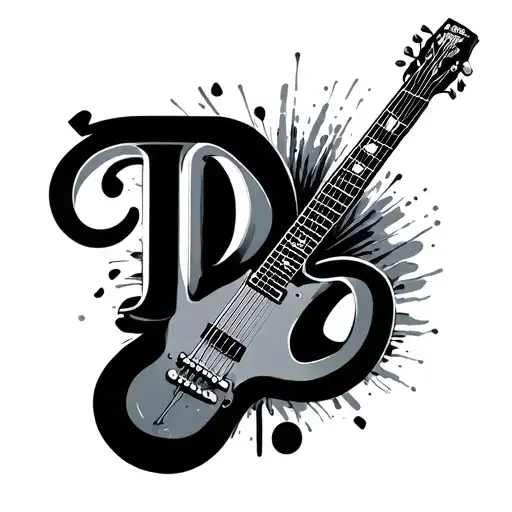 Guitar And Alphabet D