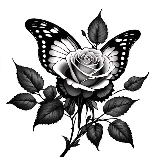 Butterfly Rose Cross