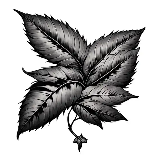 Foream Tatoo That Have Leaves And Sharp Edges