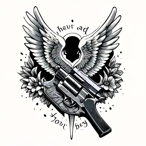 Guns And Angle Wings In Remembrance Of My Dad