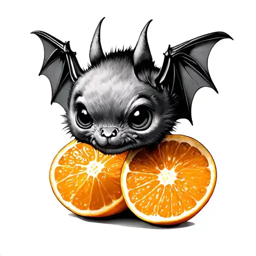 Bat With Orange Fruit