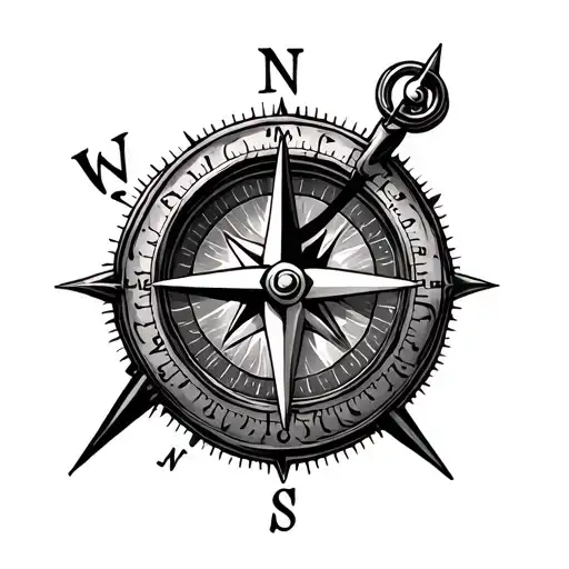 Compass Mixed With A Cross