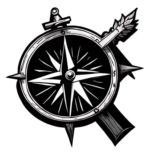 Compass Mixed With A Christian Cross