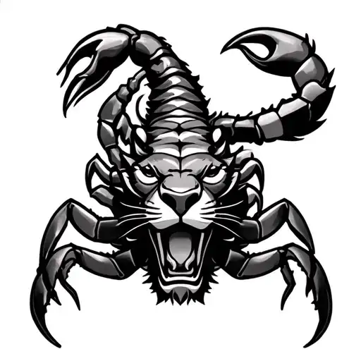 Lion Head Below A Scorpion