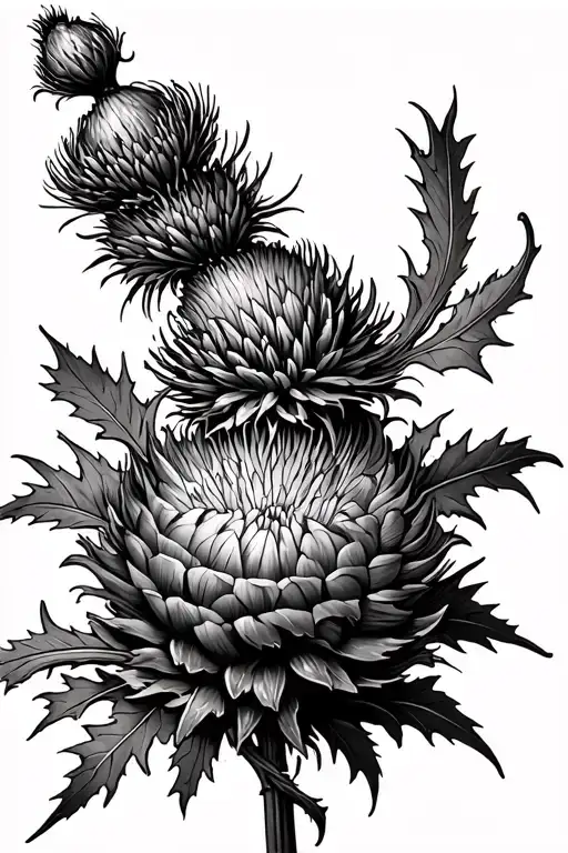 Scottish Thistle Black