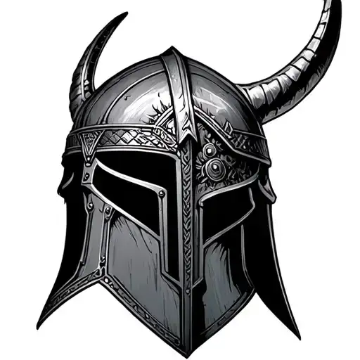 Helmet That Is Half Viking And Spartan