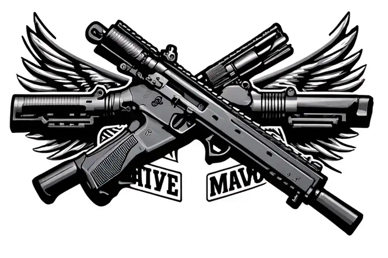 Ar 15 Rifles Crossed With Chevy Logo Incorporated