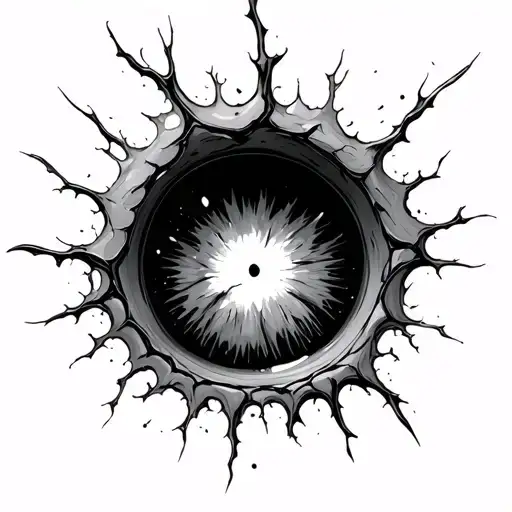 Bullet Hole With Veins Turning Black