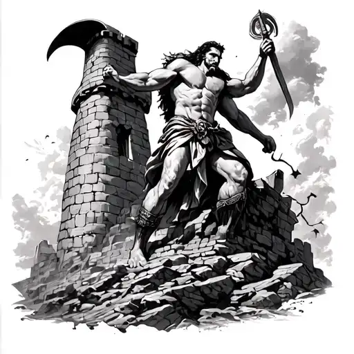 Samson Taking Down The Tower