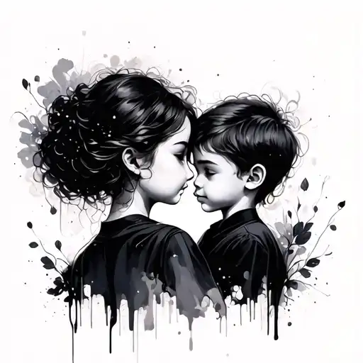 Mom And Son Abstract Representation