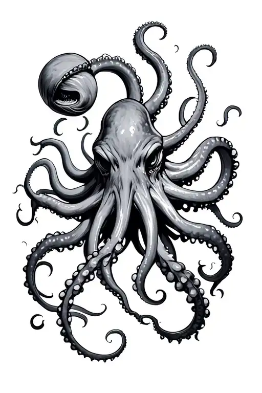 Kraken With Long Tentacles