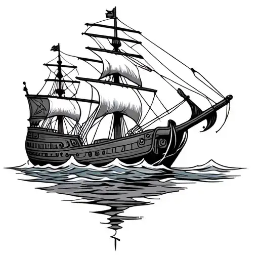 Viking Ship Sailing