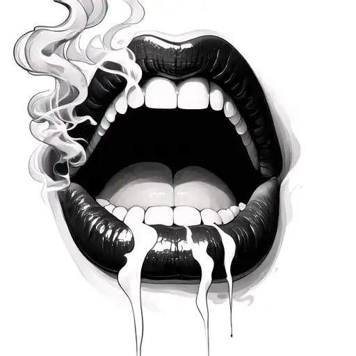 Mouth With Smoke Coming Out