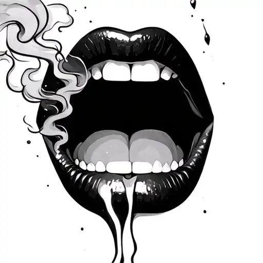 Mouth With Smoke Coming Out