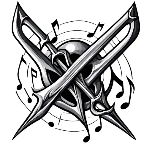 Trident And Music Notes