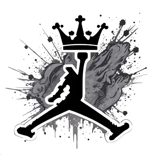 J With A Jordan Symbol With A Crown On Top