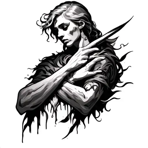 Chest Tattoo Design Representing Hardship And The Strength To Overcome Even Through Impossibilities