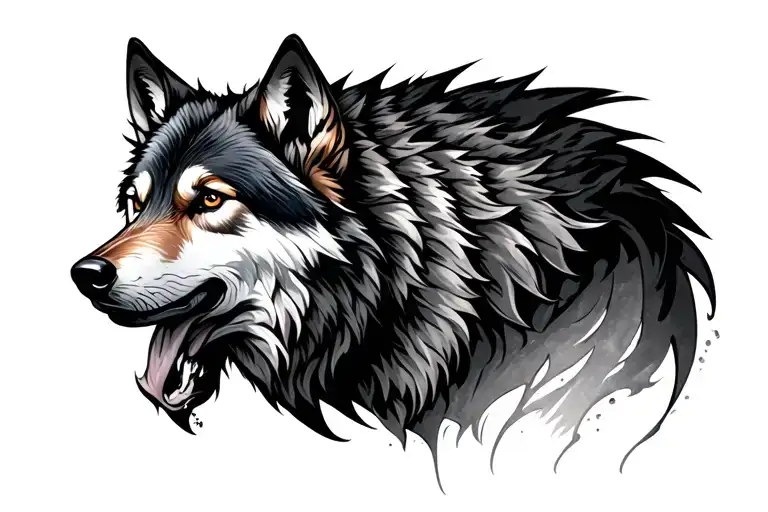 Wolf Back Tattoo For Men