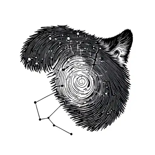 Micro Leo Constellation Framed By A Fingerprint Curve Unique Design