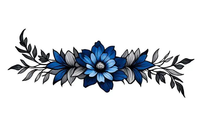 Temple With Midnight Blue Flower