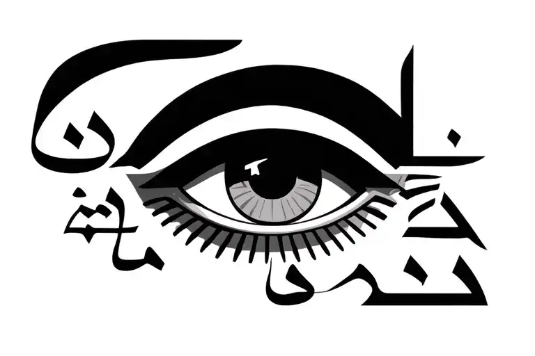 Amun Ra On Arabic In Text And The Eye Of The Ra As A Symbol