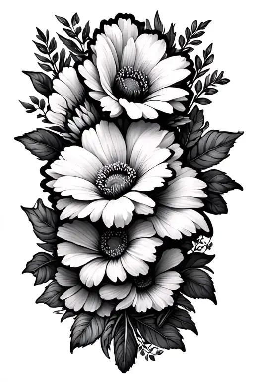 August March January Birth Flowers Intertwined