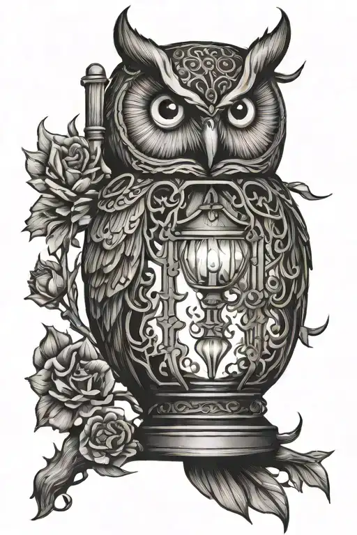 Owl Lantern Shining Light