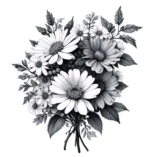 Bunch Flowers With Aster Rose Honeysuckle Flower Bouquet