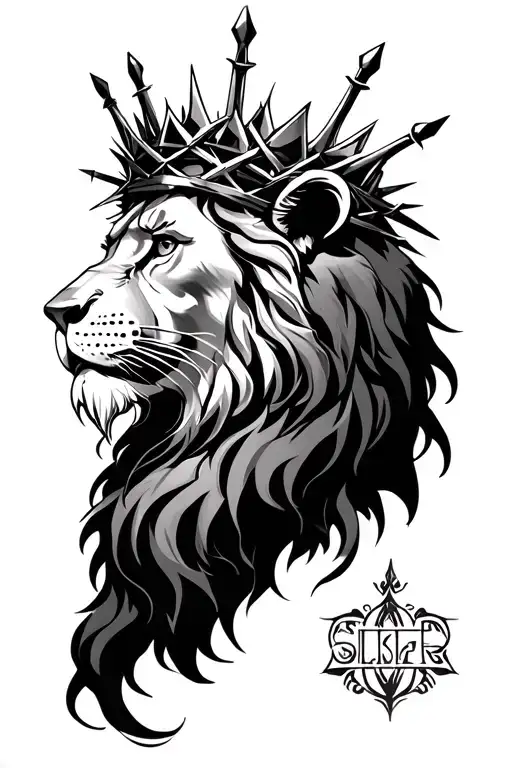 Lion Wearing A Crown Of Thorns