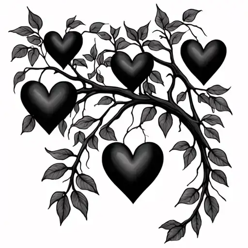 Willow Tree With Hearts Connected