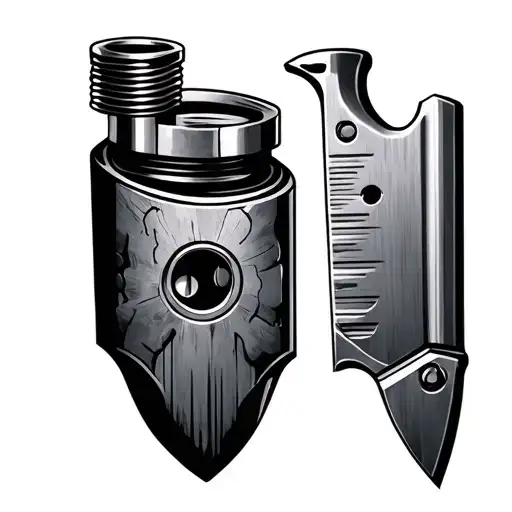 Knife And Engine Piston Combined