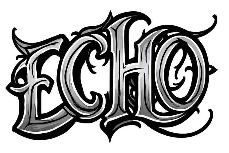 The Word Echo Simple Tattoo Design