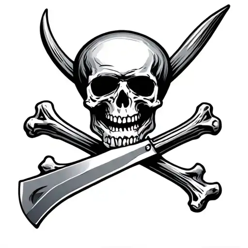 Knife And Engine Piston Crossbones