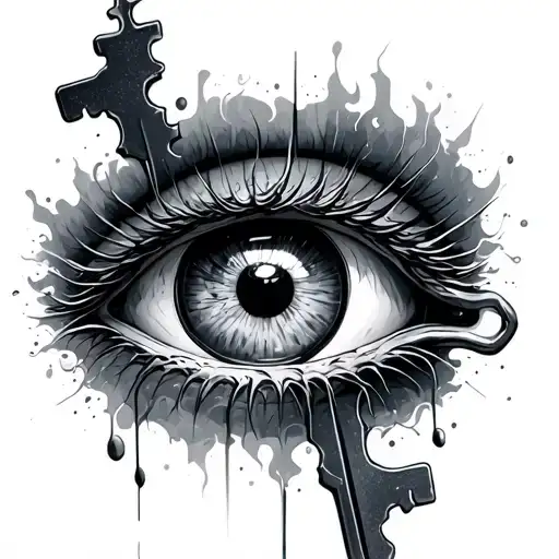 Eye With 2 Keys Going Thru It
