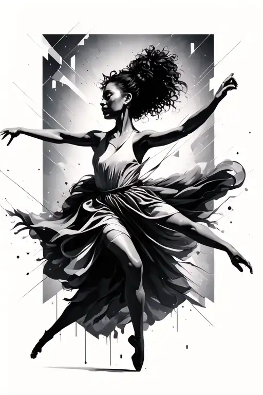 Dancer Surounded By Geometric