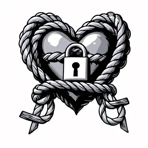 Heart With Rope And Lock