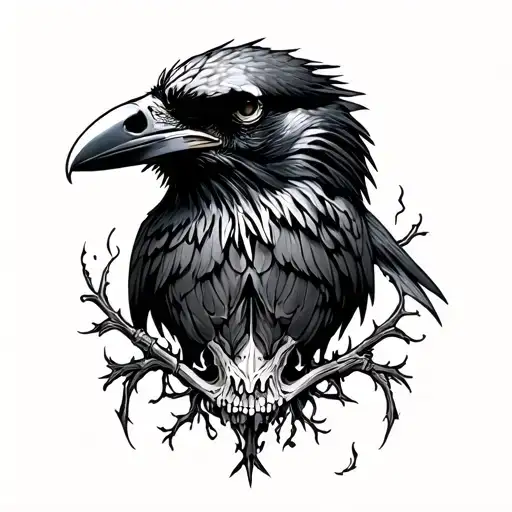 October Savannah Raven Skull