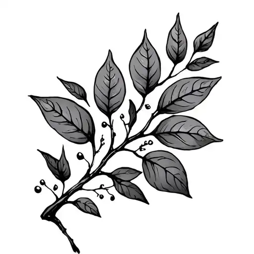 Thin Branch With Small Leaves For The Arm