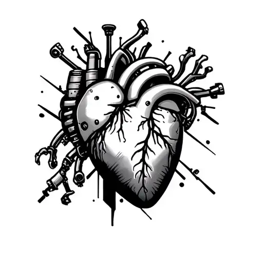 Robotic Heart Dad Tribute Forearm Sleeve