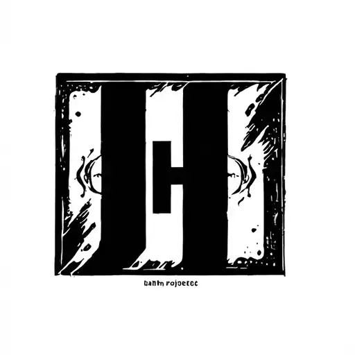 Rectangle W The Initails Mjh In Stencil