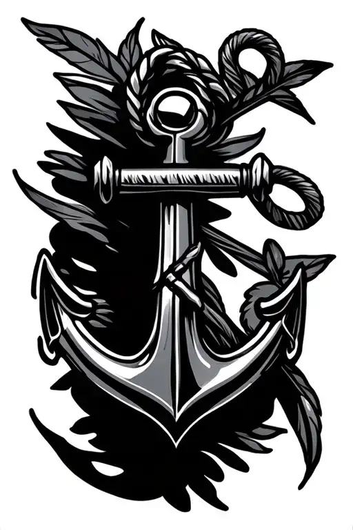 Anchor And Quill Pen Only