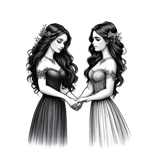 Sisters Holding Hands